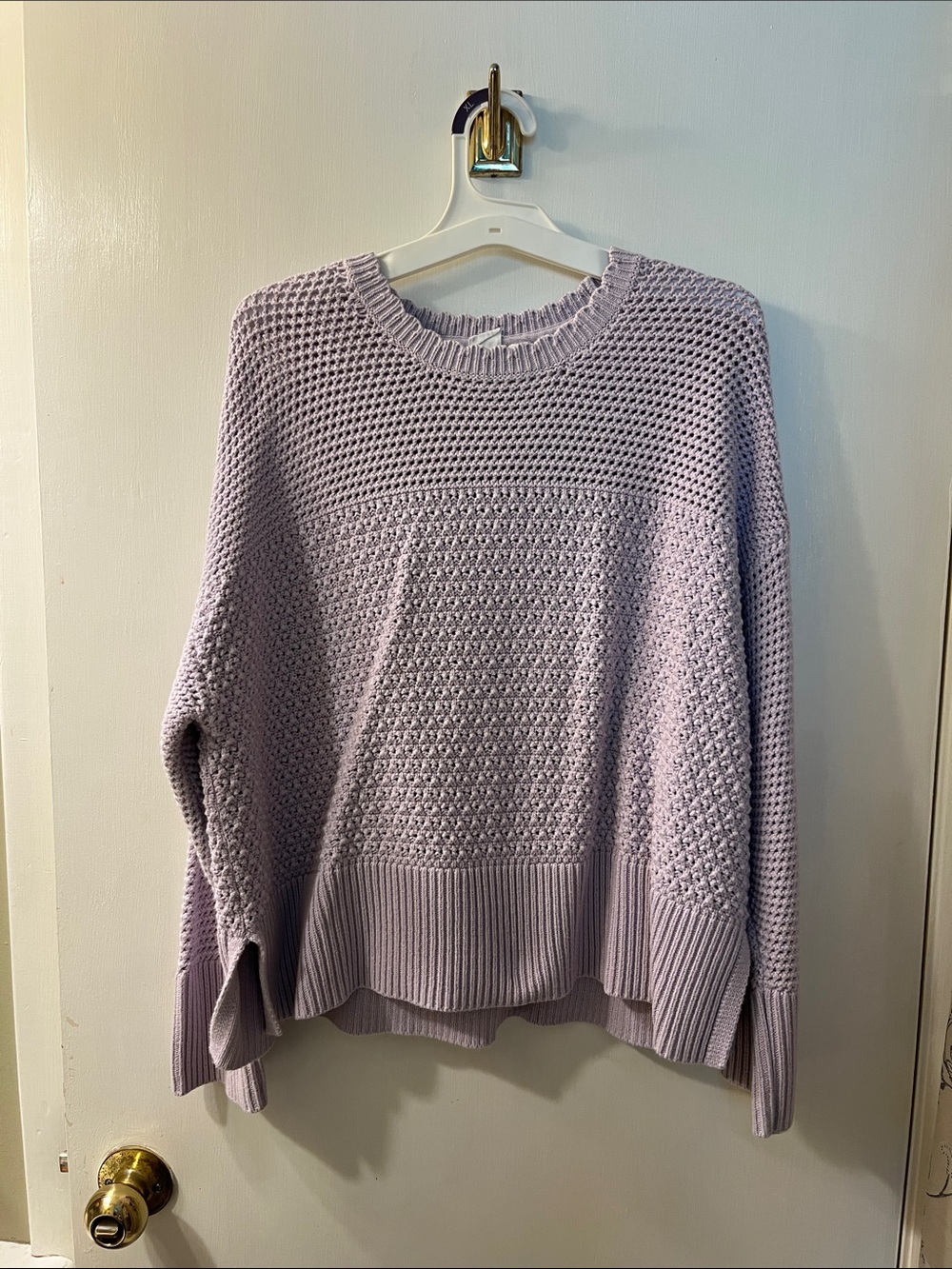 GAP Lilac Waffle-Knit Crew Sweater